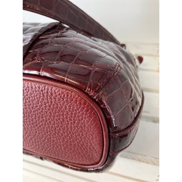 BRIGHTON D834506 RED PATTON LEATHER ANIMAL PRINT SHOULDERBAG - Picture 9 of 16